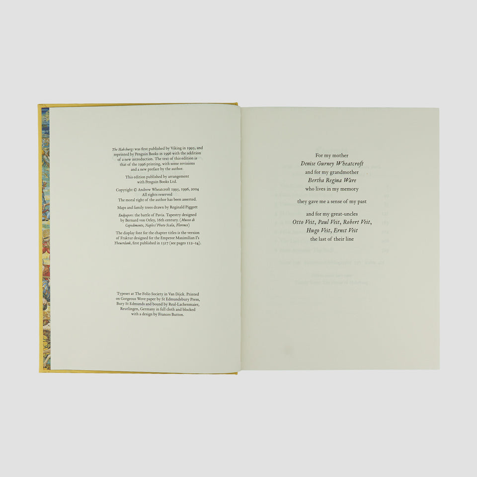 WHEATCROFT, Andrew (1948–2022). The Habsburgs: Embodying Empire (The Folio Society, London, 2004).