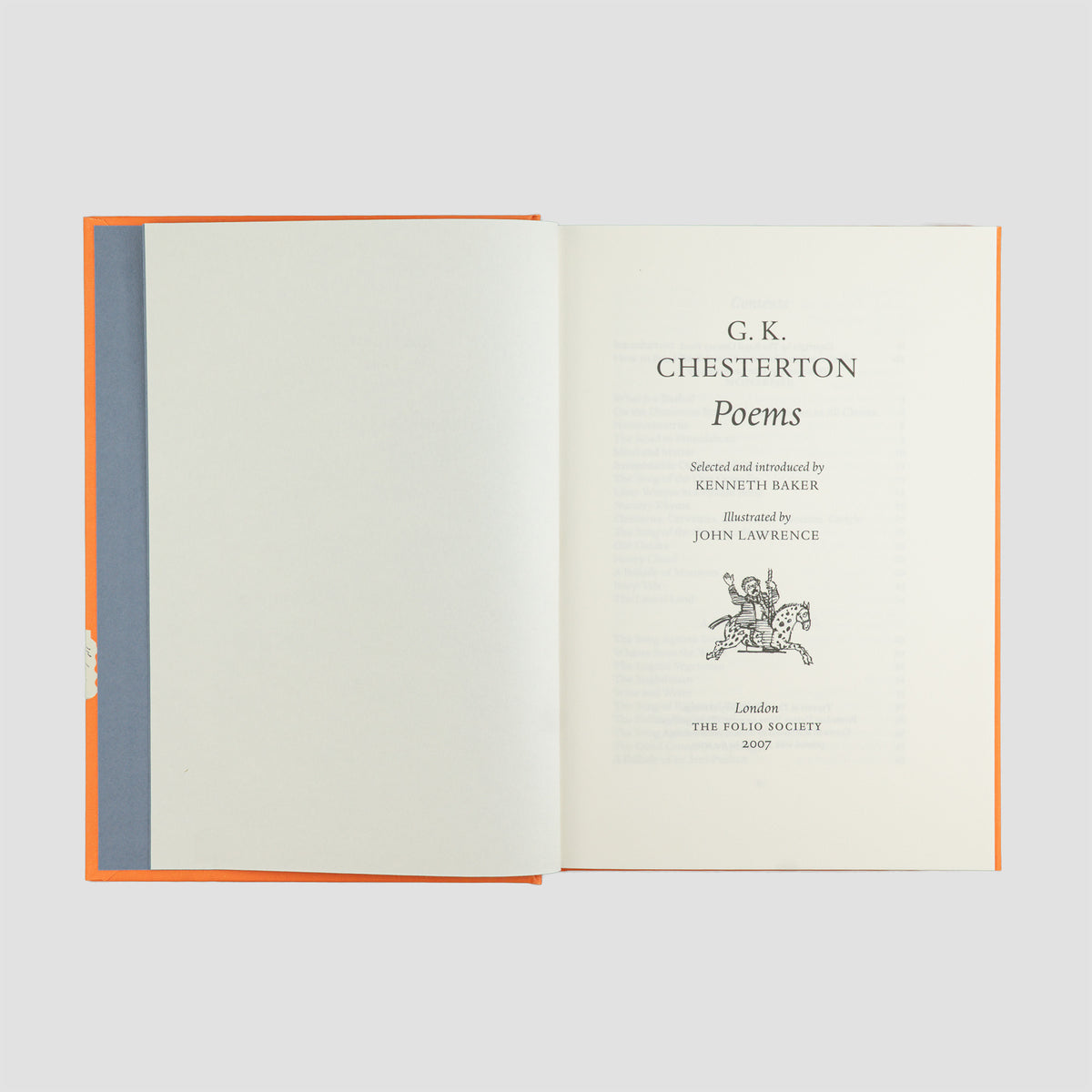 CHESTERTON, G. K. [Gilbert Keith] (1874–1936). Poems (The Folio Society, London, 2007).