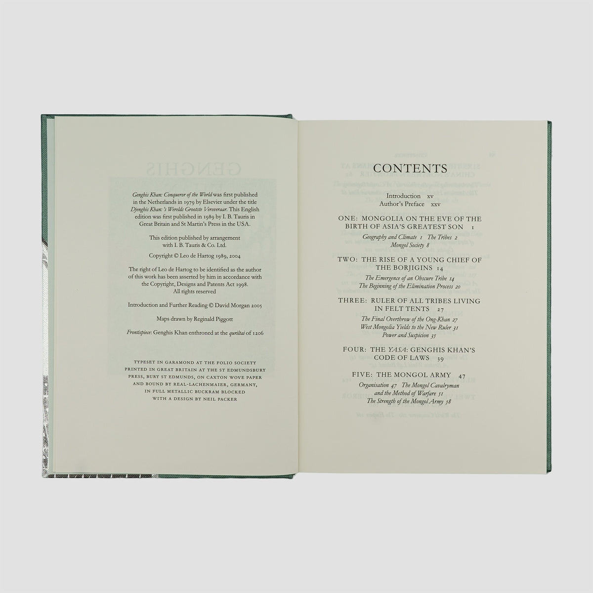 DE HARTOG, Leo (1948– ). Genghis Khan: Conqueror of the World (The Folio Society, London, 2005).