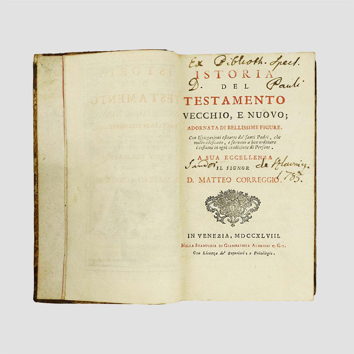 Anônimo. Istoria del Testamento Vecchio e Nuovo (Giambattista Albrizzi, Venezia, 1748).