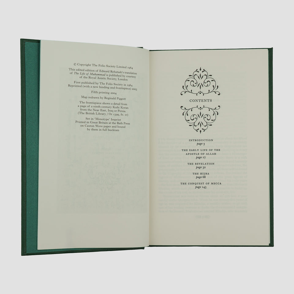 ISHAQ, Ibn (c. 704–767). The life of Muhammad: apostle of Allah (The Folio Society, London, 2004).