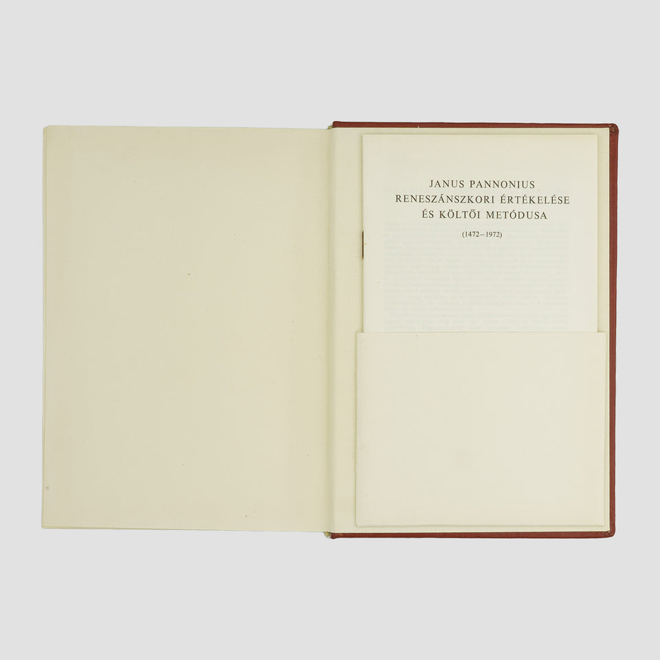 PANNONIUS, János (1434–1472). Iani Pannonii Episcopi Quinqueeccles: … omnia, ed. Johannes Sambucus (Akadémiai Kiadó, Budapest, 1972).