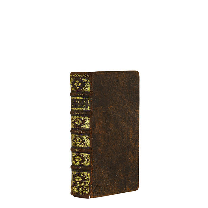 Guarini — Il Pastor Fido / Le Berger Fidelle (Claude Barbin, 1672). Livro físico raro. Século XVII. Encadernação em couro com douração.