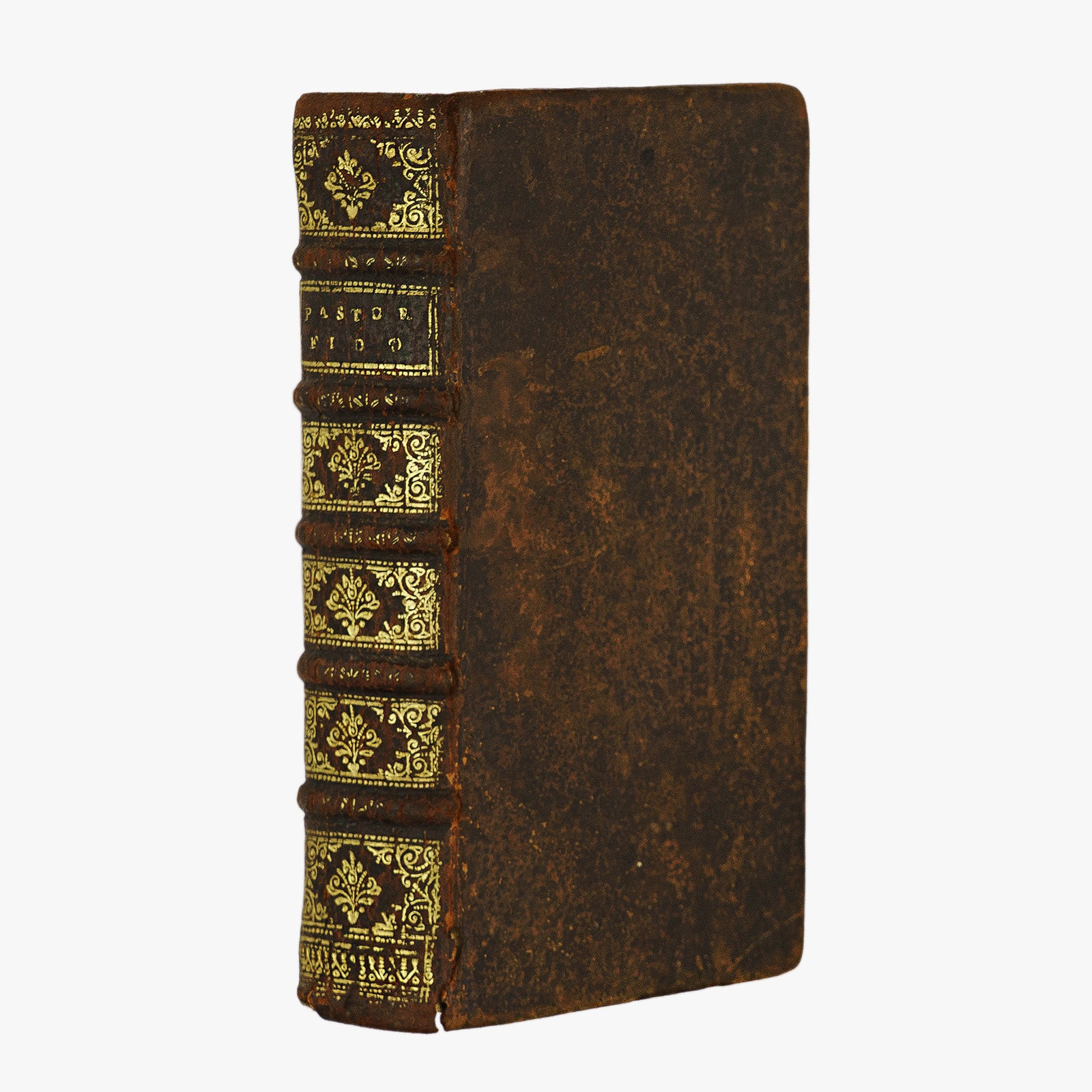 Guarini — Il Pastor Fido / Le Berger Fidelle (Claude Barbin, 1672). Livro físico raro. Século XVII. Encadernação em couro com douração.