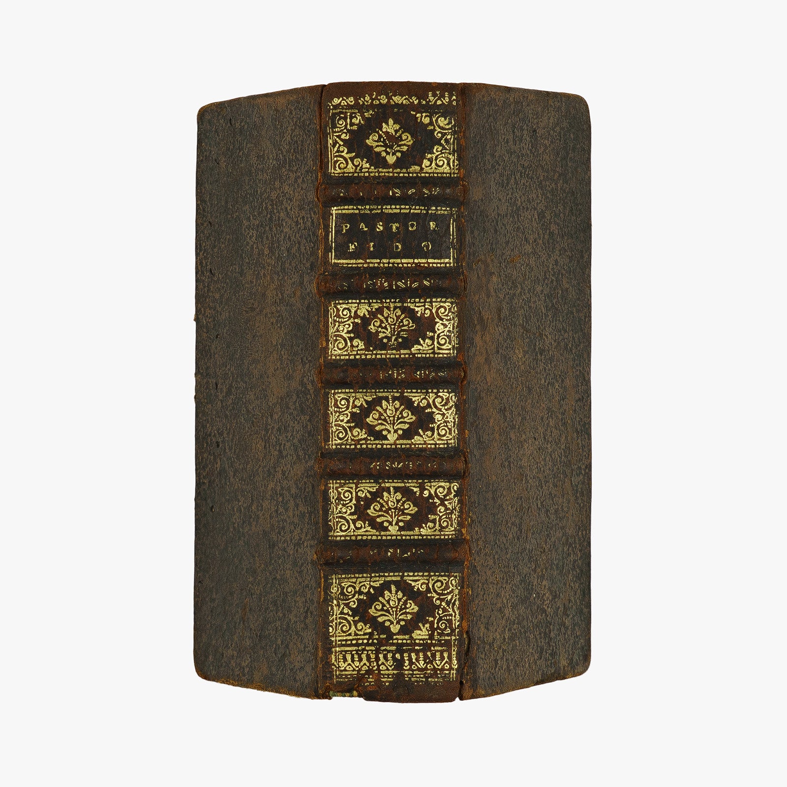 Guarini — Il Pastor Fido / Le Berger Fidelle (Claude Barbin, 1672). Livro físico raro. Século XVII. Encadernação em couro com douração.