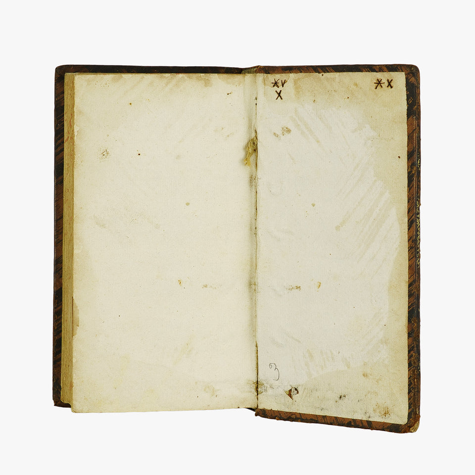 Guarini — Il Pastor Fido / Le Berger Fidelle (Claude Barbin, 1672). Livro físico raro. Século XVII. Encadernação em couro com douração.