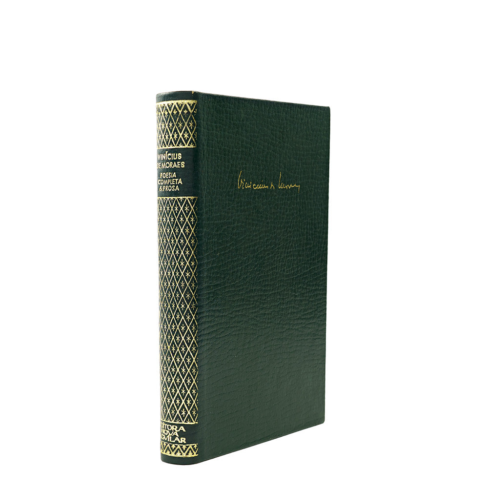 Vinicius de Moraes — Poesia Completa e Prosa (Nova Aguilar, 1981). Livro físico. Encadernação em couro com douração.