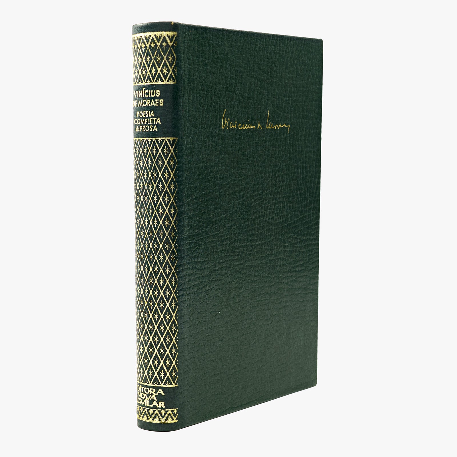 Vinicius de Moraes — Poesia Completa e Prosa (Nova Aguilar, 1981). Livro físico. Encadernação em couro com douração.