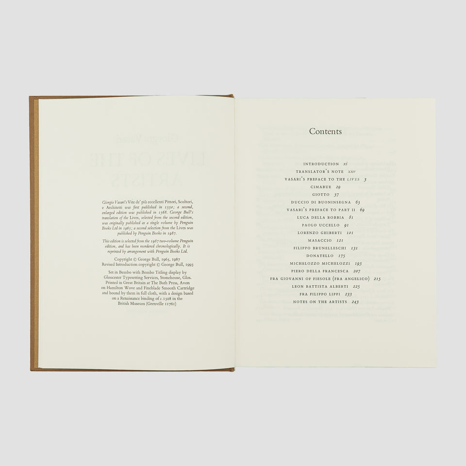VASARI, Giorgio (1511–1574). Lives of the Artists (The Folio Society, London, 1993), 3 vols.