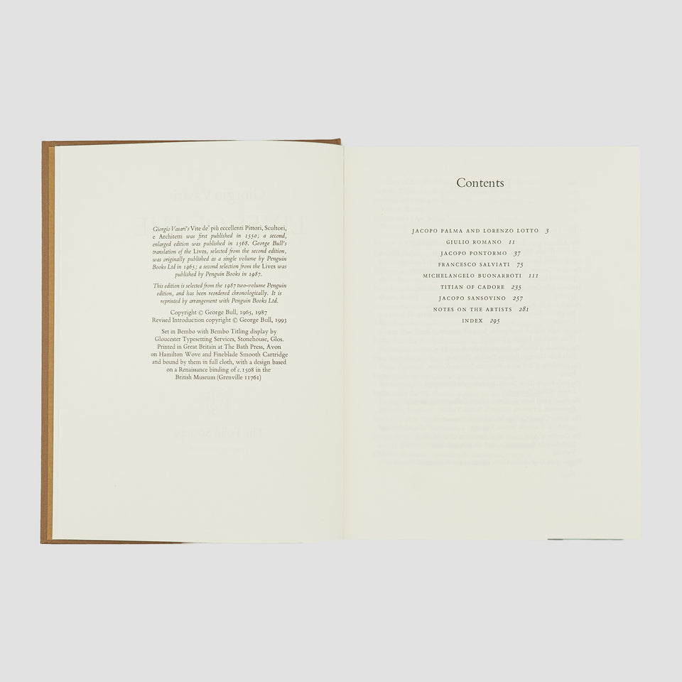 VASARI, Giorgio (1511–1574). Lives of the Artists (The Folio Society, London, 1993), 3 vols.