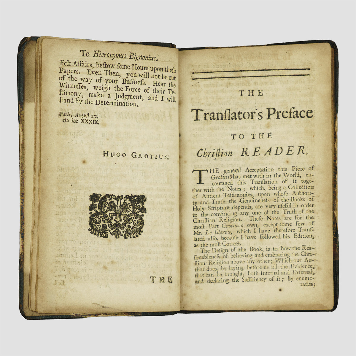 GROTIUS, Hugo (1583-1645). The Truth of the Christian Religion: In Six Books; With a Seventh Book (J. Knapton, London, 1719).