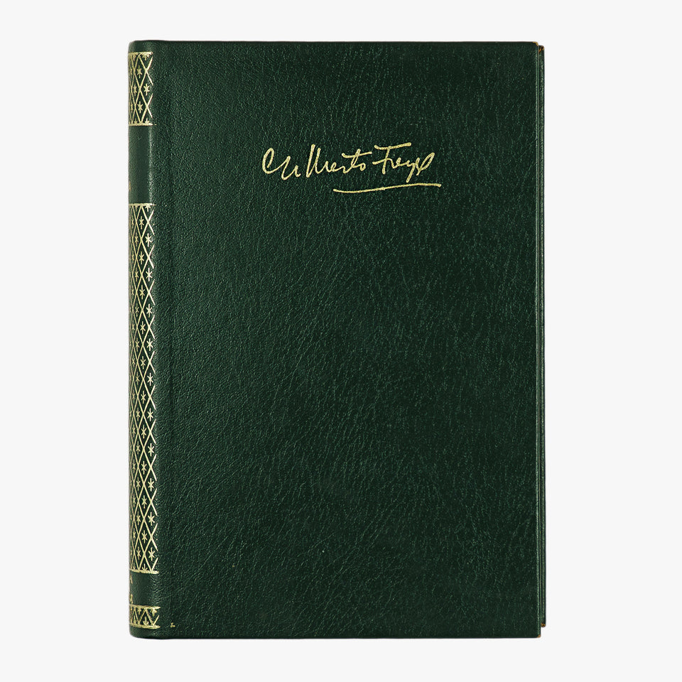 Gilberto Freyre — Obra escolhida (Editora Nova Aguilar, 1977). Livro físico. Encadernação em couro com douração.