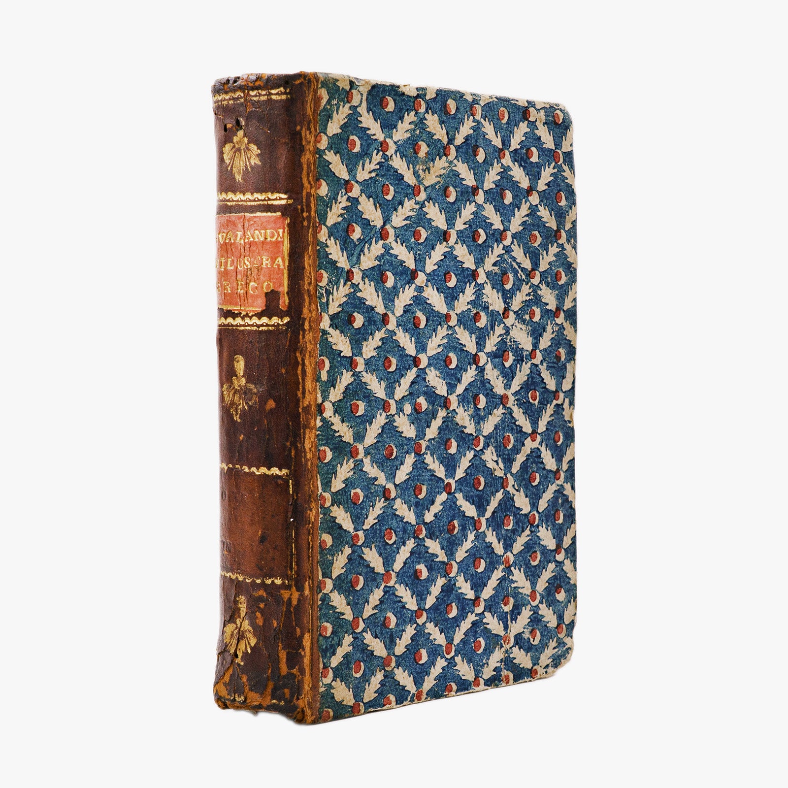 Filostrato — Vita Apollonii Tyanei (Comin da Trino di Monferrato, 1549). Livro físico. Século XVI. Encadernação em meio couro com douração.