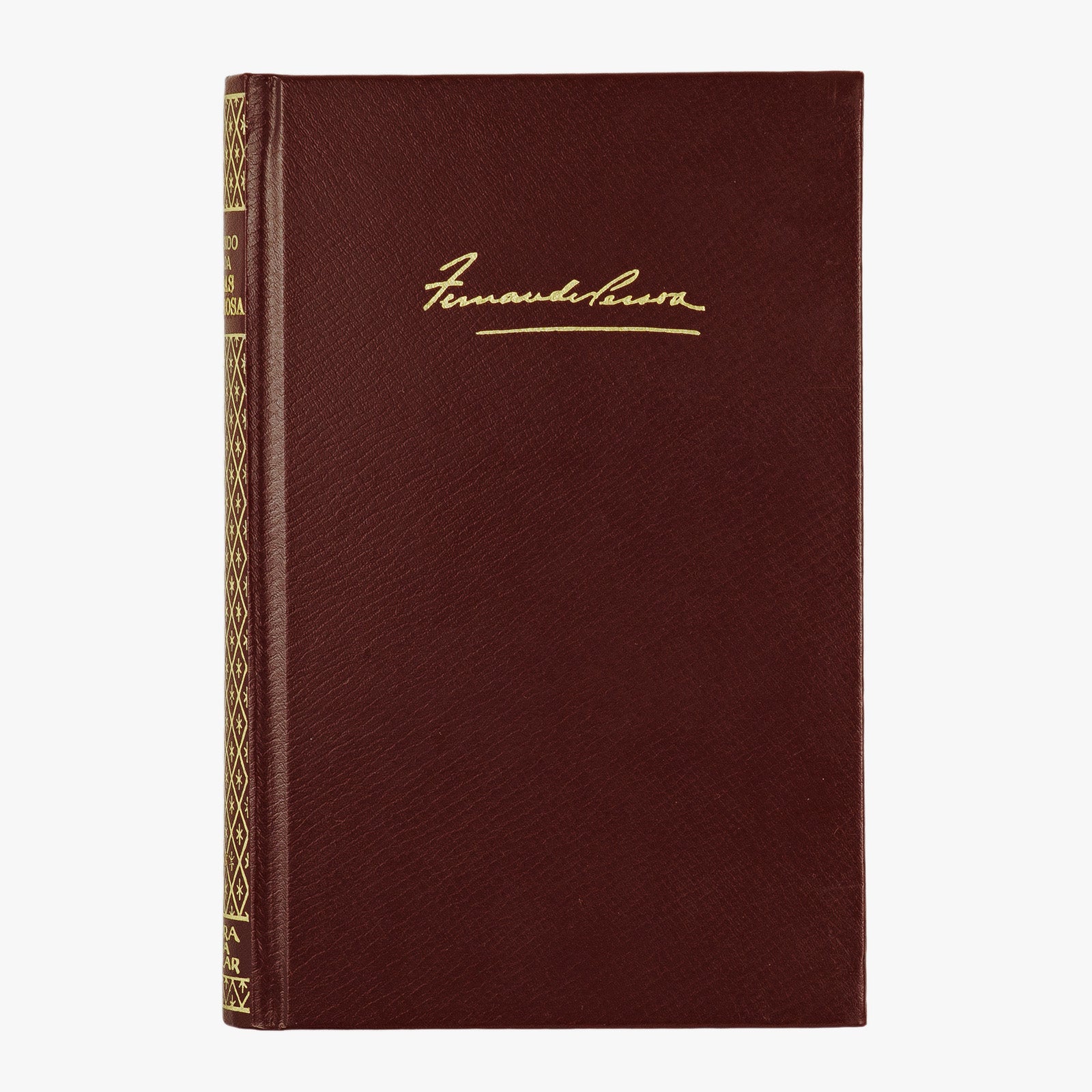 Fernando Pessoa — Obras em Prosa (Editora Nova Aguilar, 1974). Livro físico. Encadernação em couro com douração.