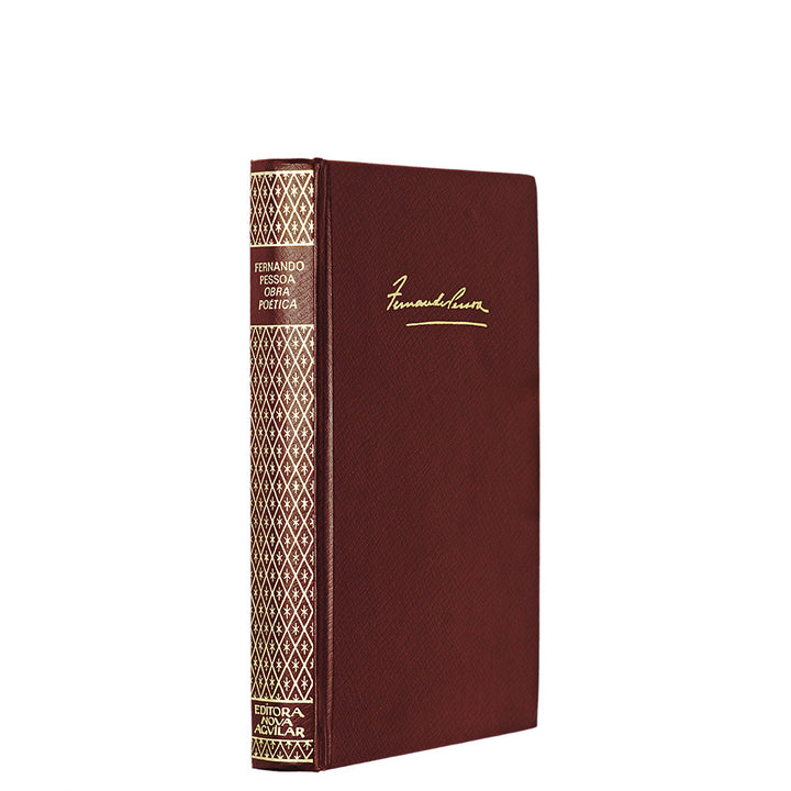 Fernando Pessoa — Obra poética (Companhia José Aguilar, 1972). Livro físico. Encadernação em couro com douração.