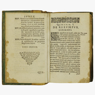 JUNIUS, Melchior (1545–1604). Politicarum Quaestionum Centum ac Tredecim in Eloquentiae Studiosorum Gratiam, Stylum Exercere Cupientium, Selectarum, ac in Partes Tres... (Christophorus Reusner / Laurentii Alberti, Rostochii, 1603–1604), 3 partes.
