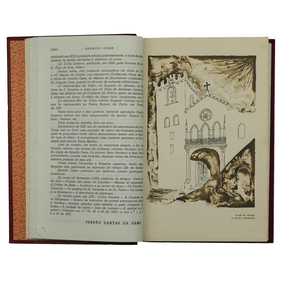 Arnaldo Gama (1828–1869). Obras (Lello & Irmão, Porto, 1973), 2 vols. Edição de colecionador. Interior.