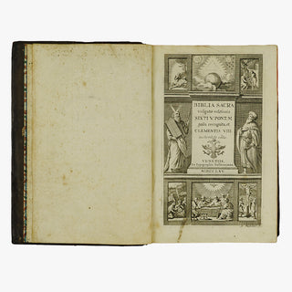 Biblia Sacra — Vulgatæ Editionis (Typographia Balleoniana, 1765). Livro físico. Encadernação em couro com douração. Latim, século XVIII.