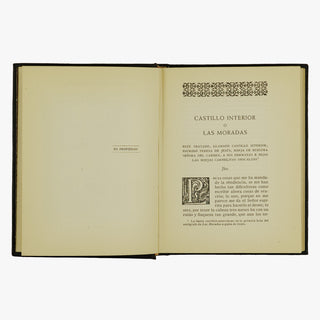 Santa Teresa de Jesús — Castillo interior o Las moradas (1944). Livro físico com reproduções fac-similares. Encadernação com douração.