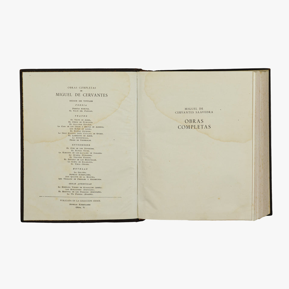 CERVANTES, Miguel de (1547–1616). Obras completas (Aguilar, Madrid, 1960).
