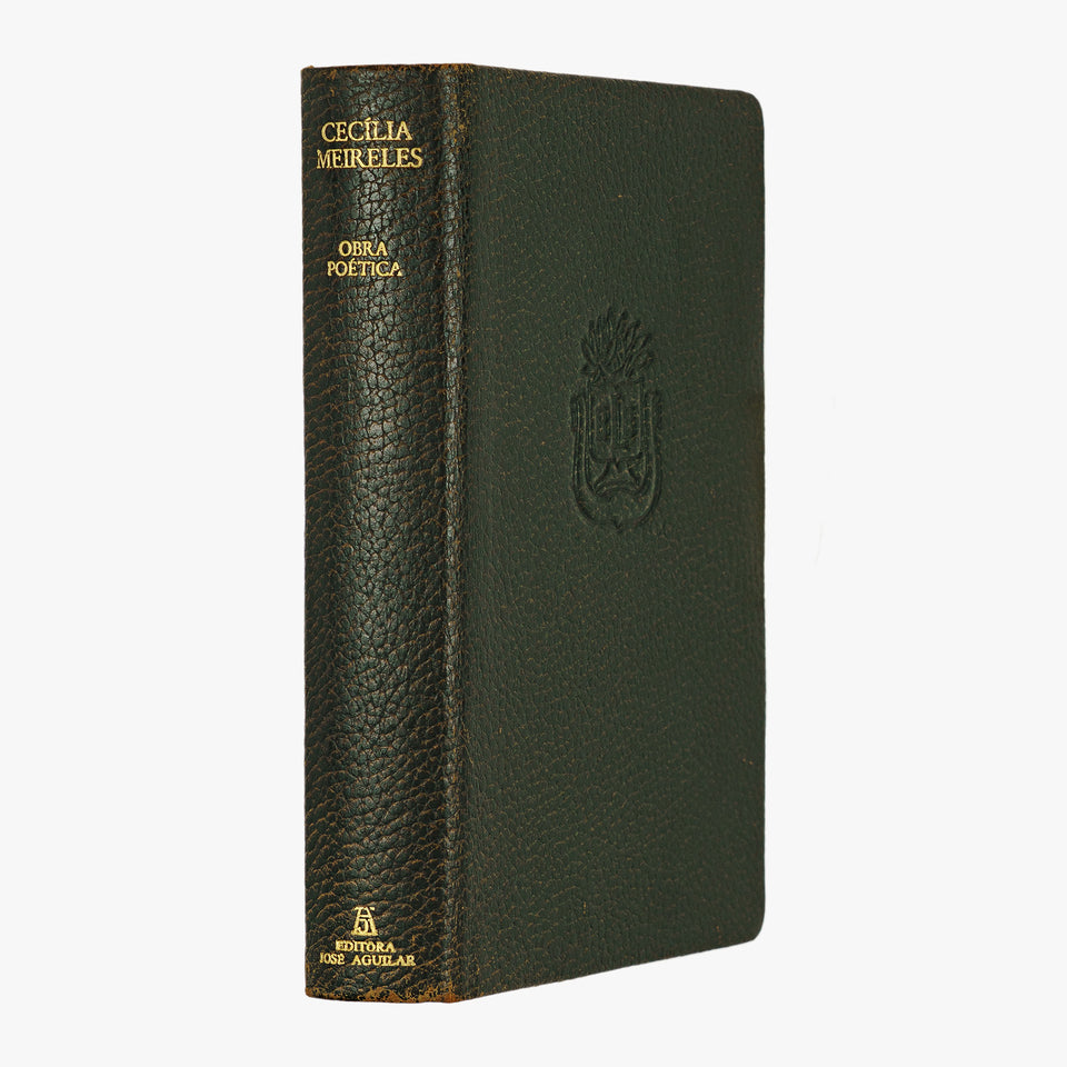 Cecília Meireles — Obra Poética (Editora José Aguilar, 1958). Livro físico. Encadernação de couro com douração. 1ª (primeira) edição.
