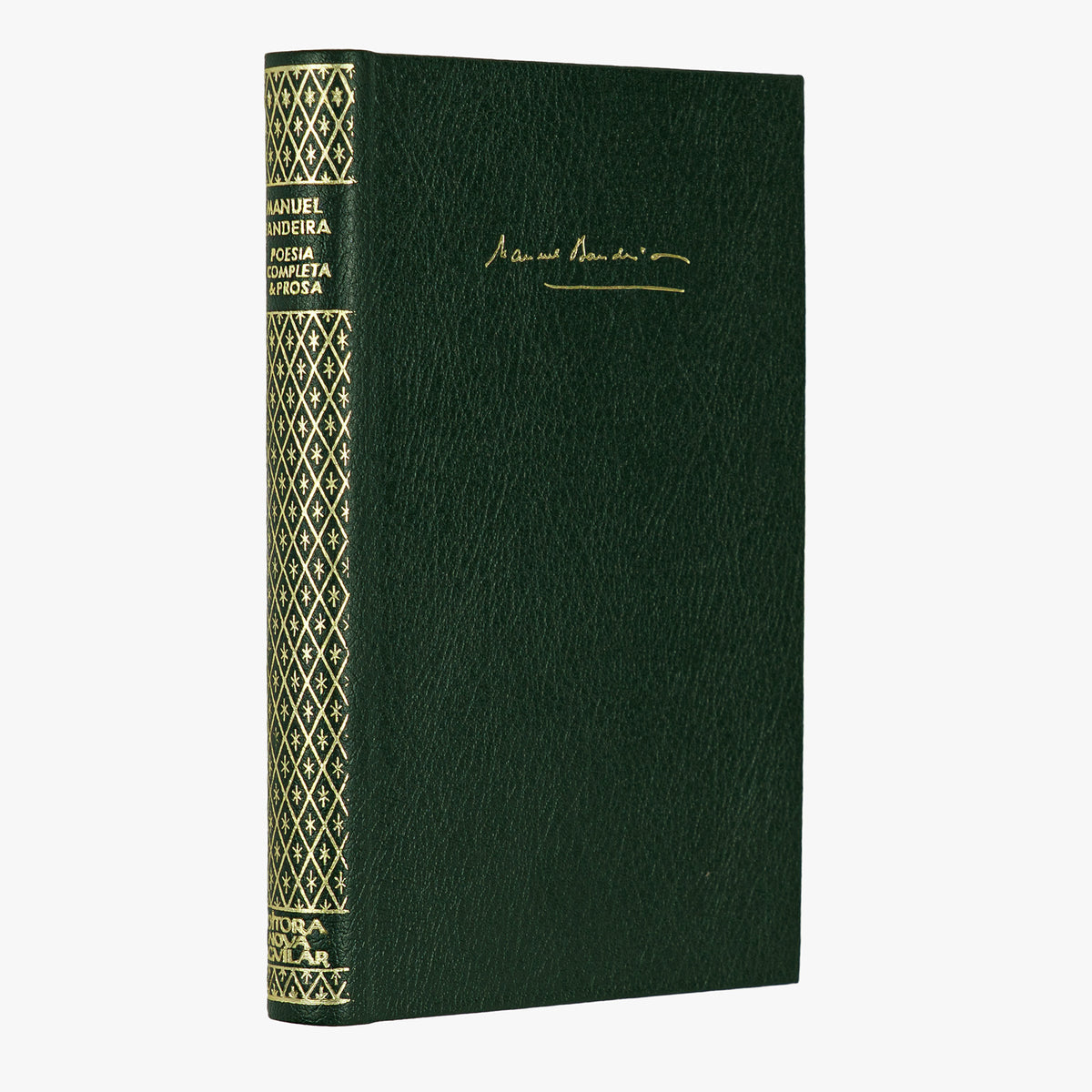 Manuel Bandeira — Poesia Completa e Prosa (Editora Nova Aguilar, 1983). Livro físico com encadernação em couro com douração. 