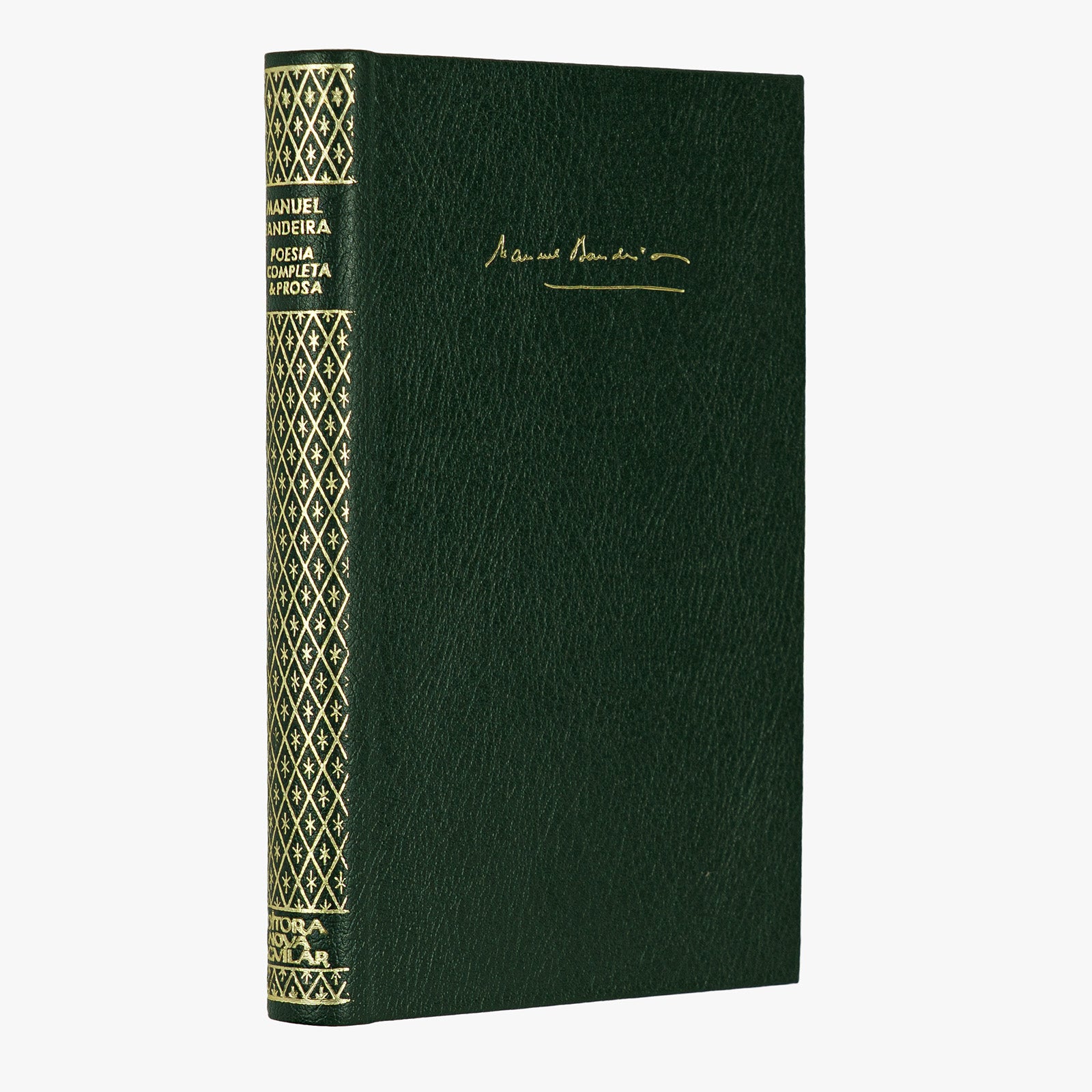 Manuel Bandeira — Poesia Completa e Prosa (Editora Nova Aguilar, 1983). Livro físico com encadernação em couro com douração. 
