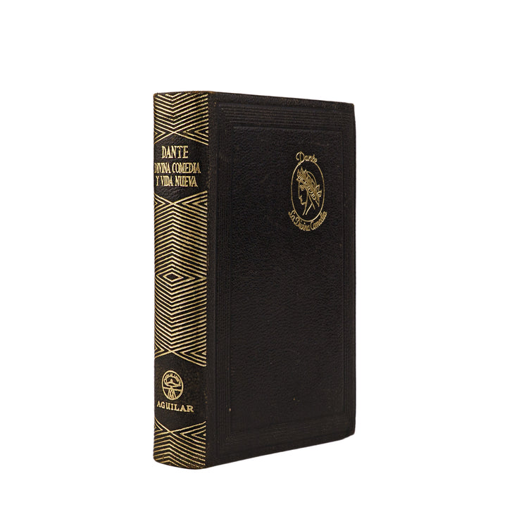 Dante Alighieri — La Divina Comedia · La Vida Nueva (Aguilar, 1952). Livro físico. Encadernação editorial em couro com douração.