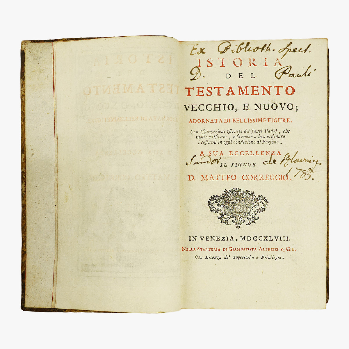 Anônimo. Istoria del Testamento Vecchio e Nuovo (Giambattista Albrizzi, Venezia, 1748).