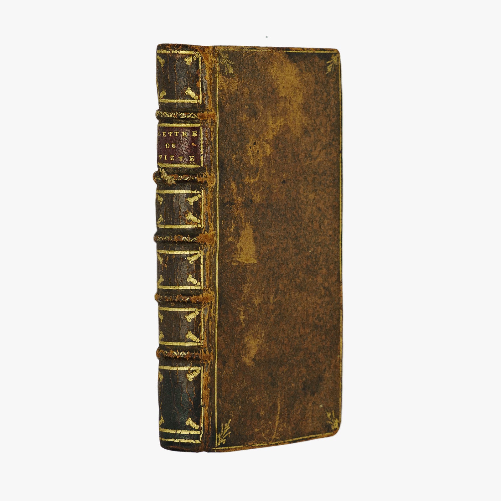 Duguet — Lettres sur divers sujets de Morale et de Piété (1708). Livro físico. Século XVIII. Encadernação em couro com douração.