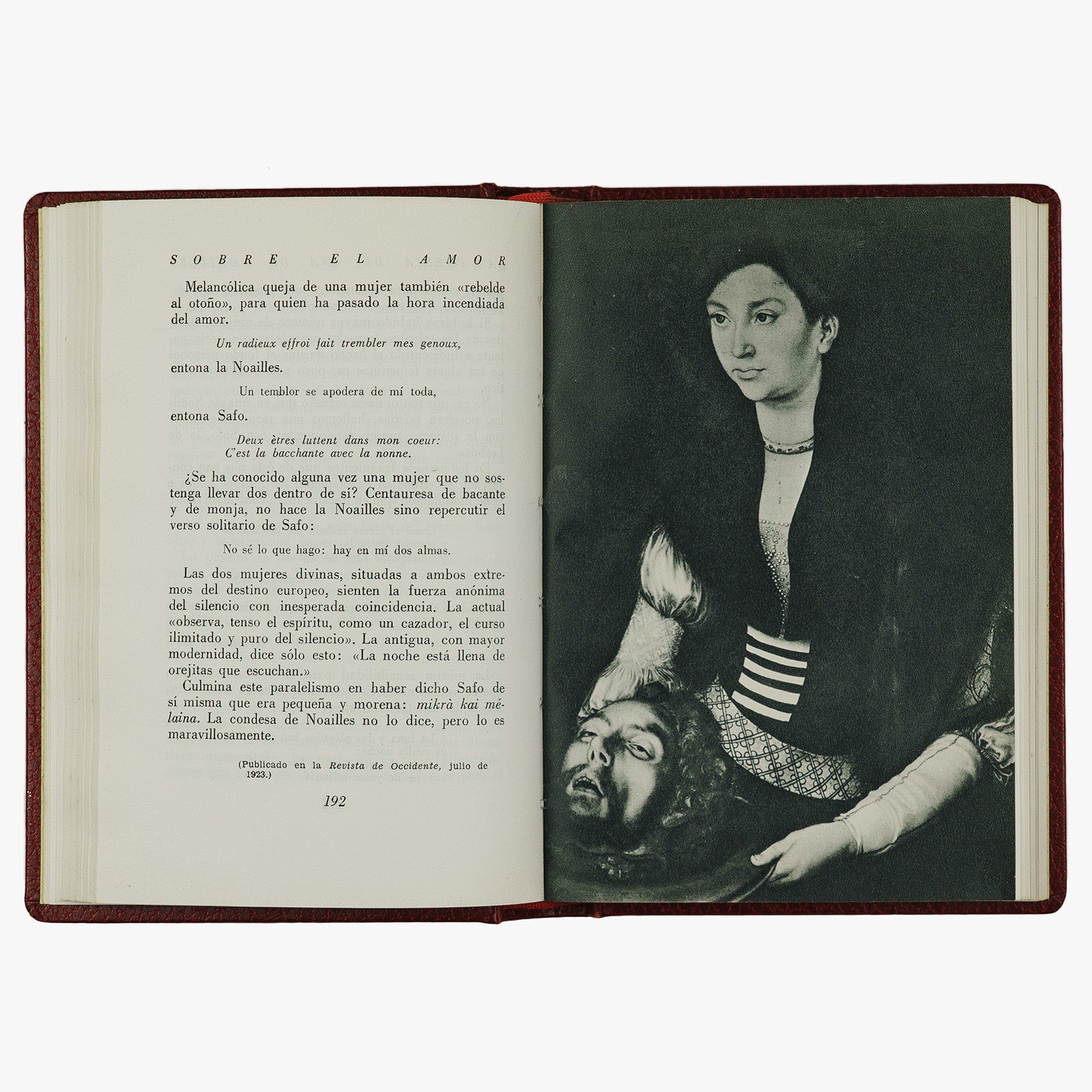 José Ortega y Gasset — Sobre el amor (Editorial Plenitud, 1963). Encadernação editorial com douração. Livro físico.
