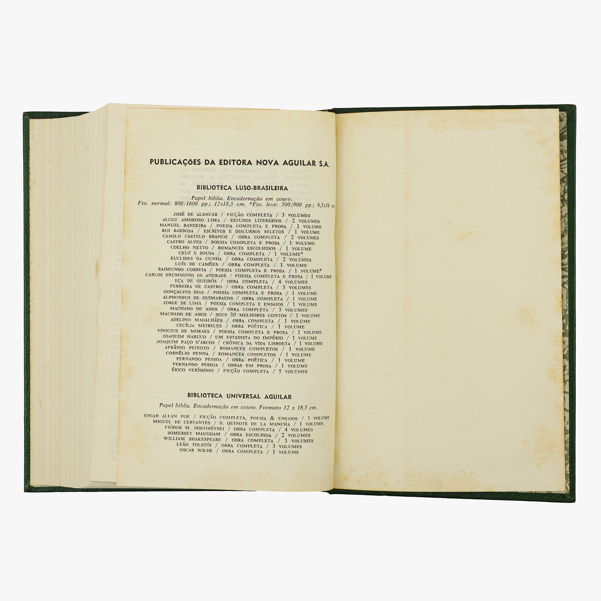 Joaquim Nabuco — Um Estadista do Império (Editora Nova Aguilar, 1975). Livro físico com encadernação em couro com douração.