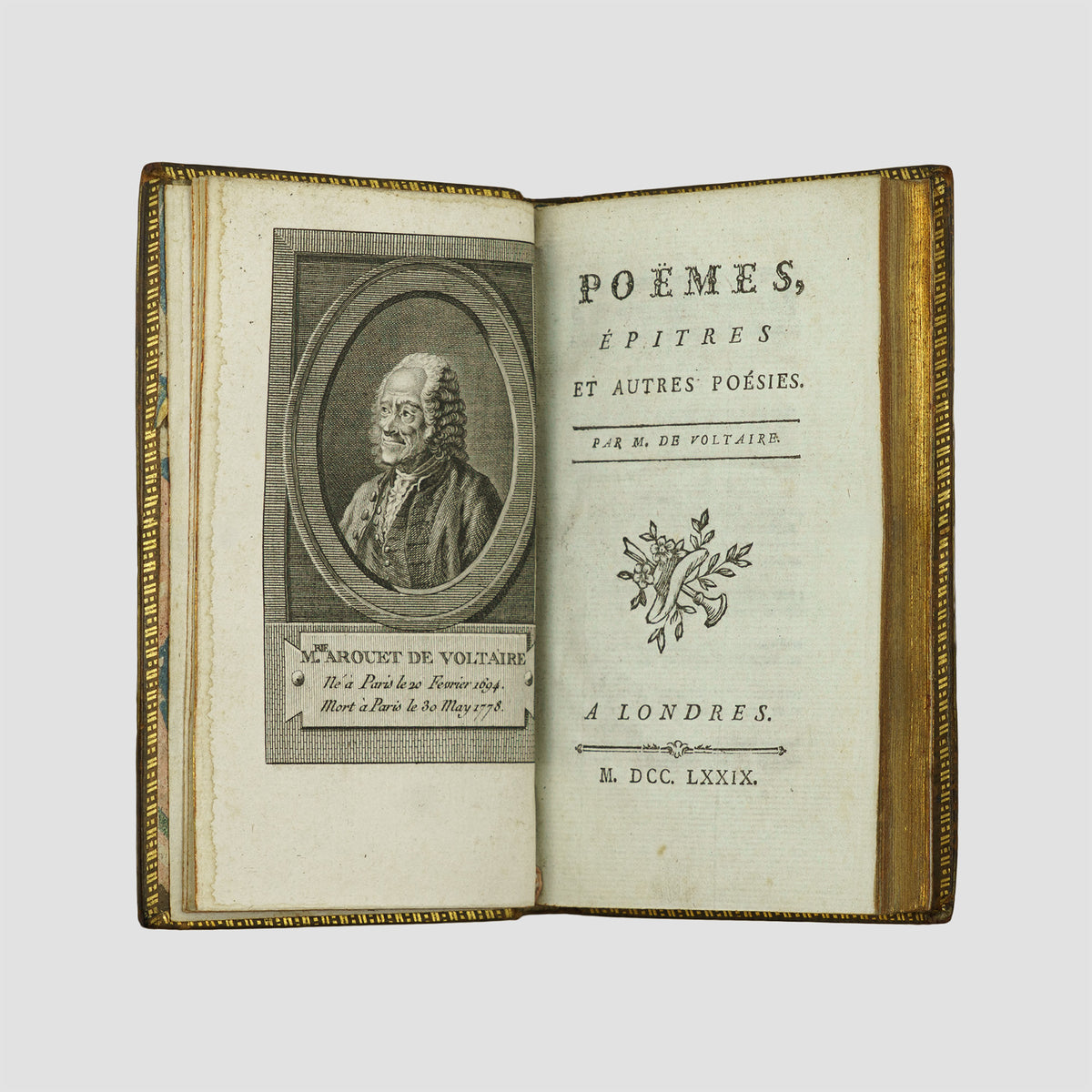 VOLTAIRE (1694–1778). Poëmes, épîtres et autres poésies ([Paris], 1779).