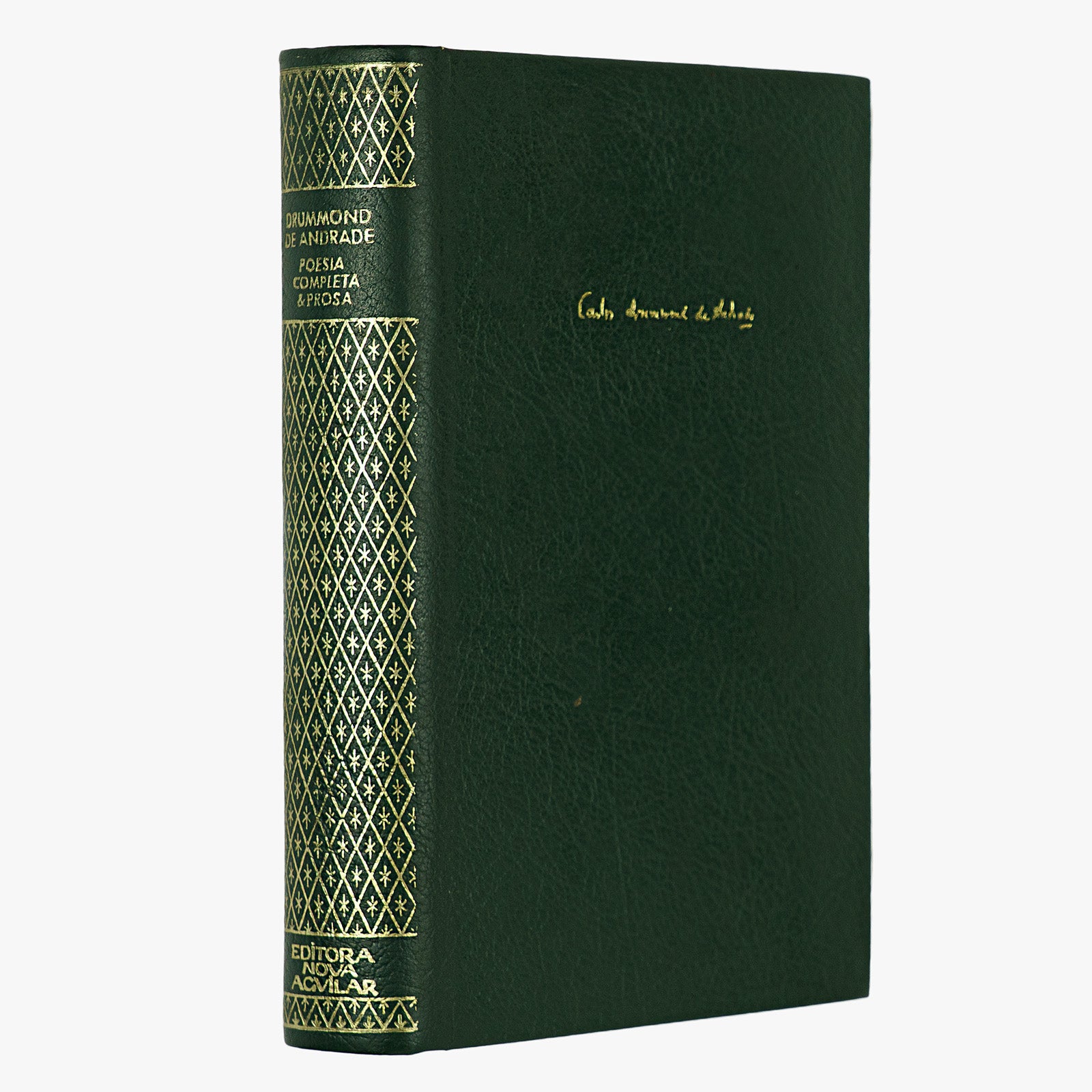 Carlos Drummond de Andrade — Poesia Completa e Prosa (Nova Aguilar, 1977). Livro físico com douração.