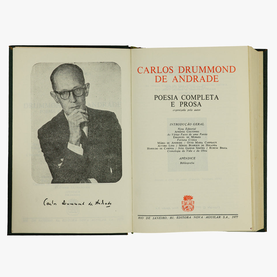 DRUMMOND DE ANDRADE, Carlos (1902–1987). Poesia Completa e Prosa (Editora Nova Aguilar, Rio de Janeiro, 1977).