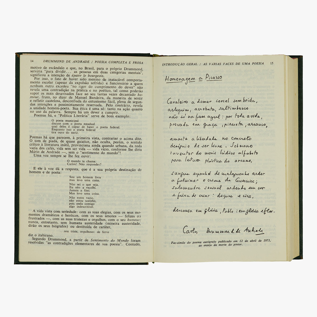 DRUMMOND DE ANDRADE, Carlos (1902–1987). Poesia Completa e Prosa (Editora Nova Aguilar, Rio de Janeiro, 1977).