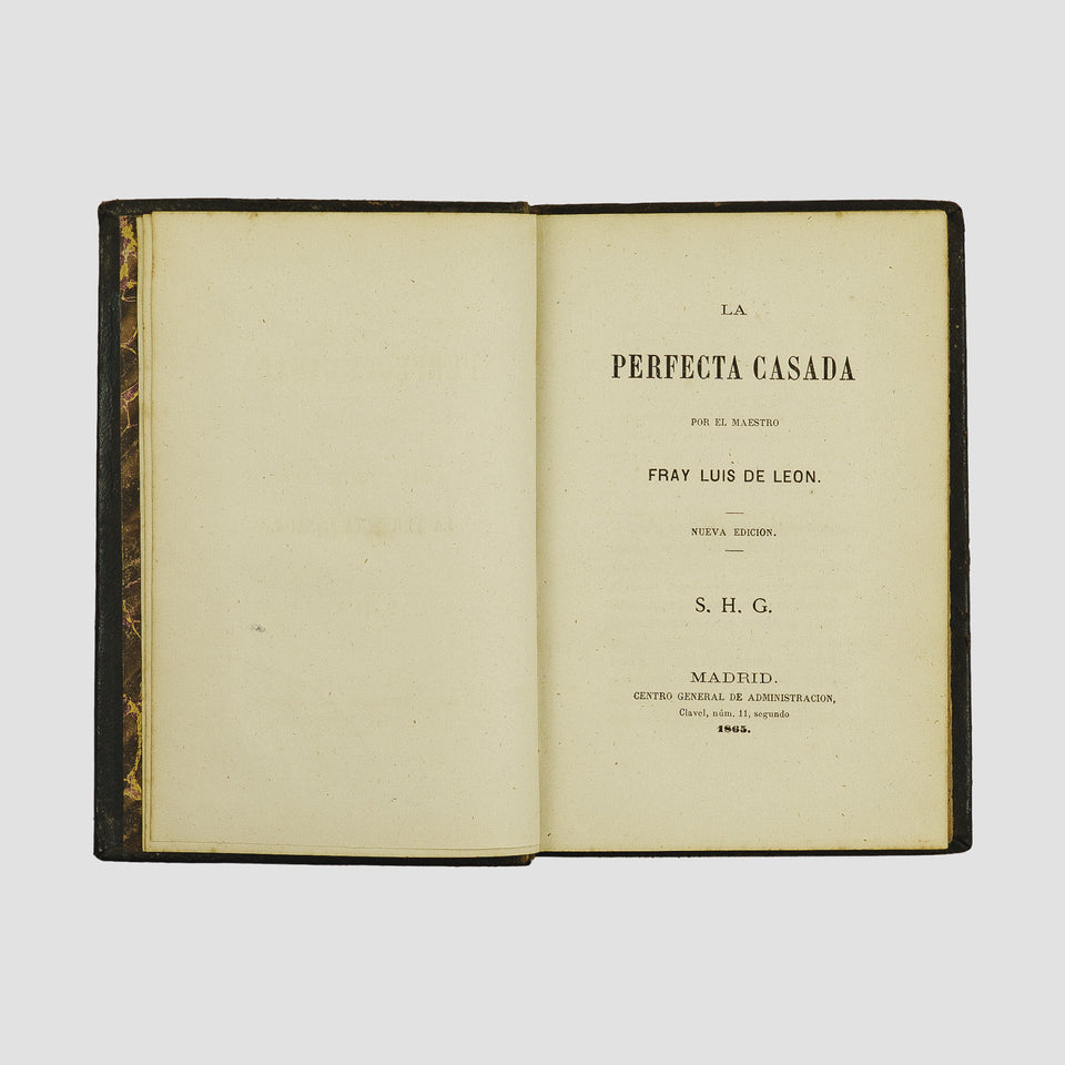 livro La perfecta casada de Fray Luis de León edição 1865