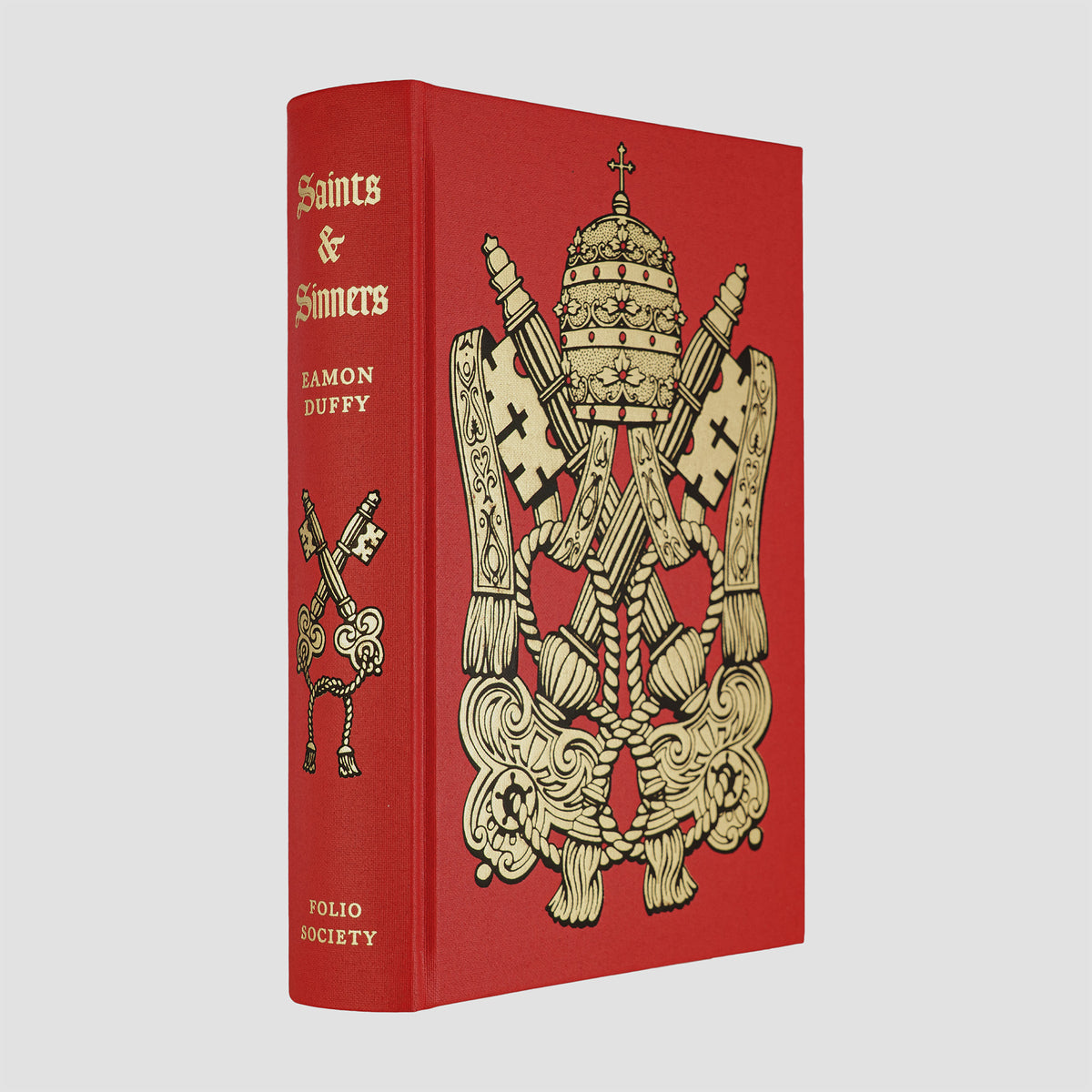 livro Saints & Sinners de Eamon Duffy edição Folio Society 2009. Hero / Capa e lombada em vermelho decorado em dourado.
