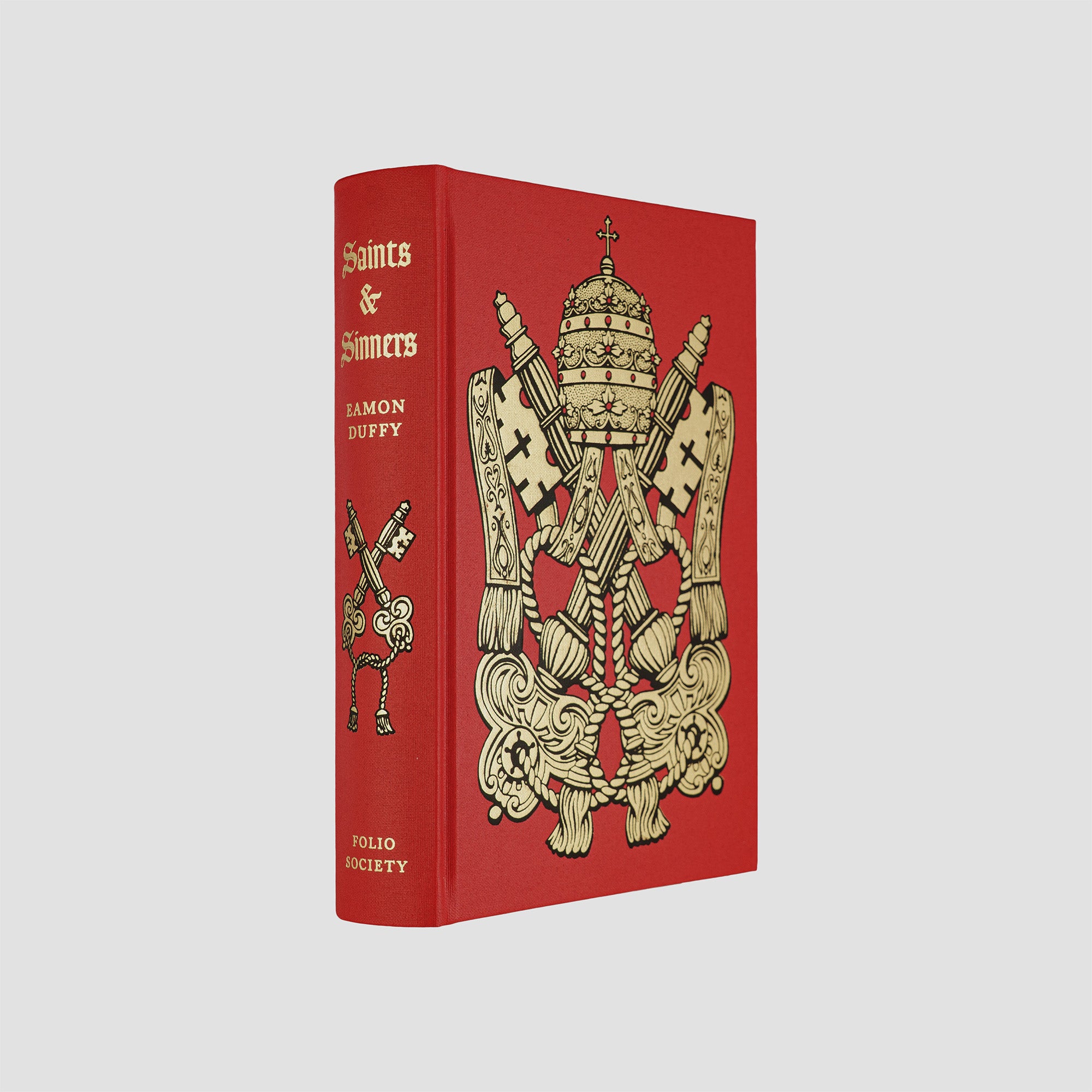 livro Saints & Sinners de Eamon Duffy edição Folio Society 2009. Hero / Capa e lombada em vermelho decorado em dourado.