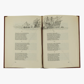 Luís de Camões — Os Lusíadas (Abril Cultural, 1979). Livro físico com douração. Corte superior dourado. Fita de leitura presente. 