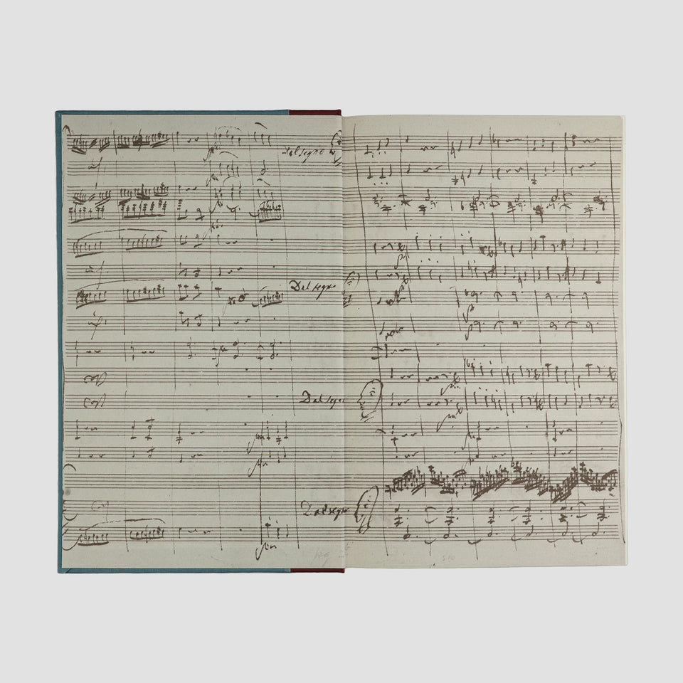 livro The Life of Mozart de Edward Holmes edição Folio Society 1994. Folha de guarda com partitura musical. 