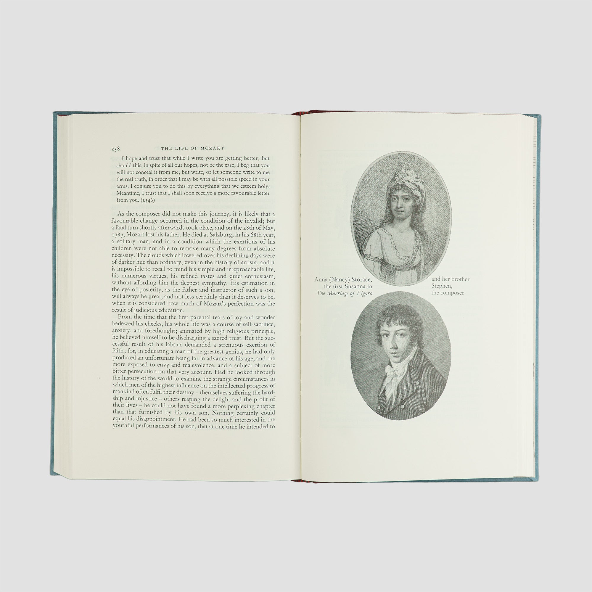 livro The Life of Mozart de Edward Holmes edição Folio Society 1994. Retratos e textos internos.