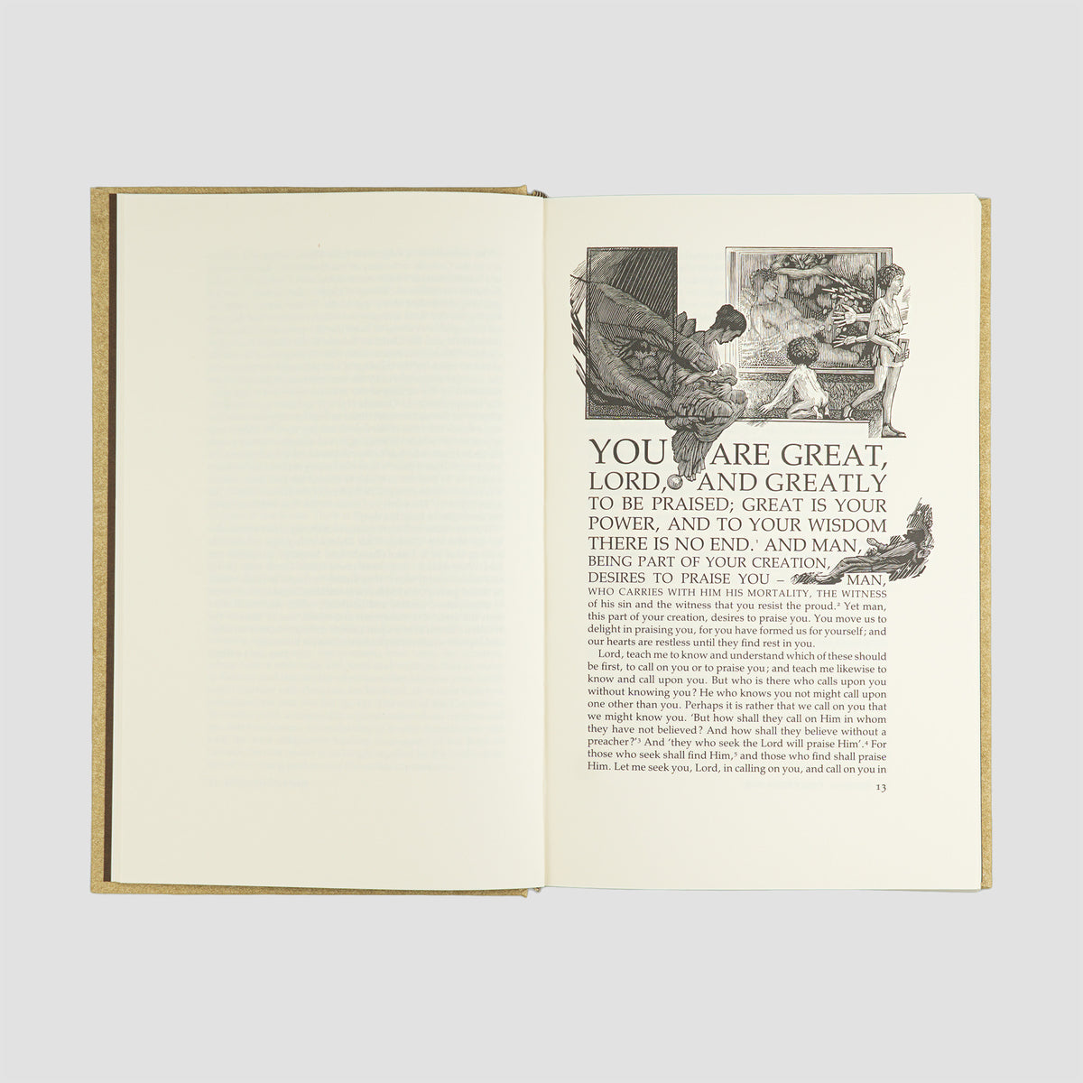Livro Confessions de Santo Agostinho, edição The Folio Society 1993. Imagem e texto internos.