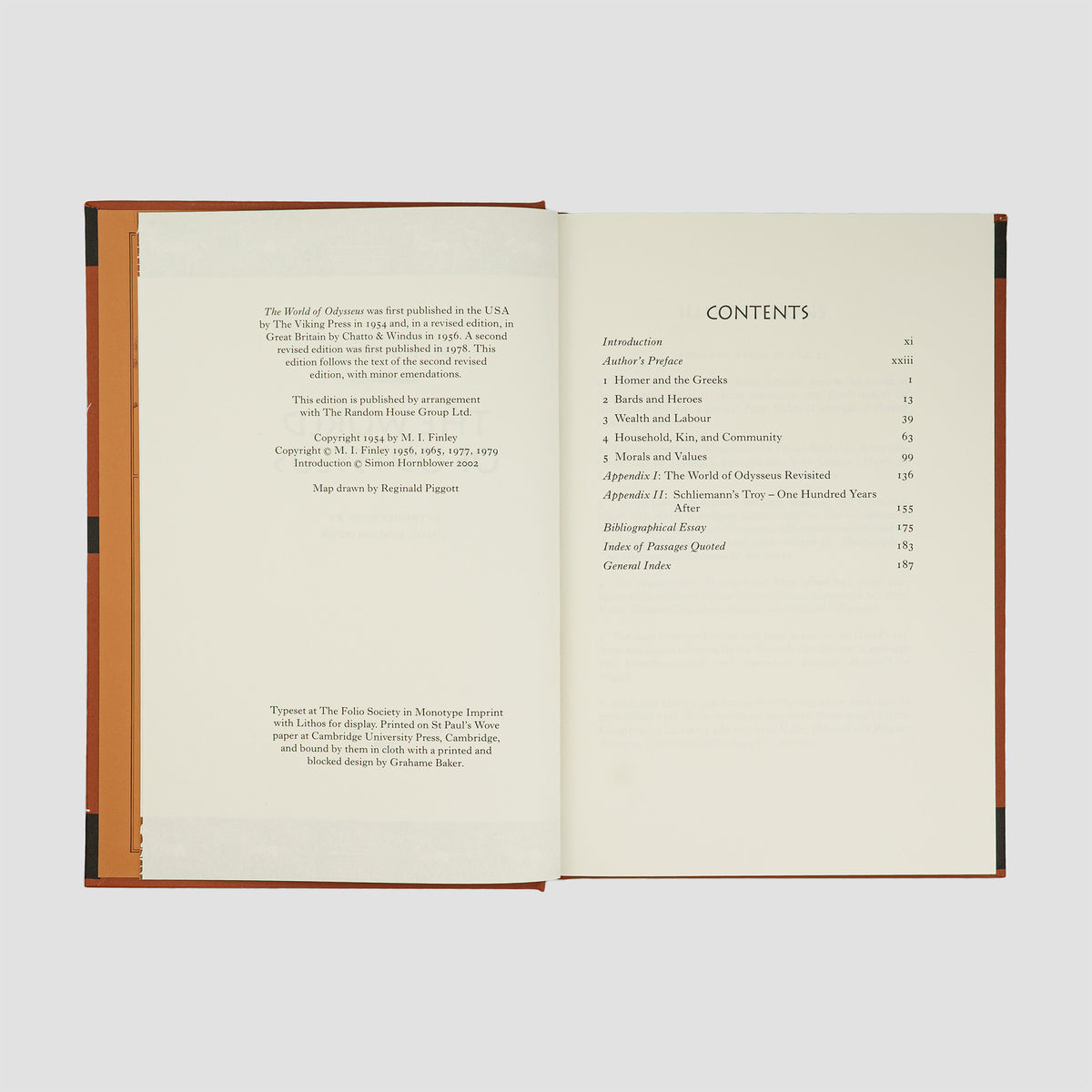 livro The World of Odysseus de M. I. Finley edição Folio Society 2002