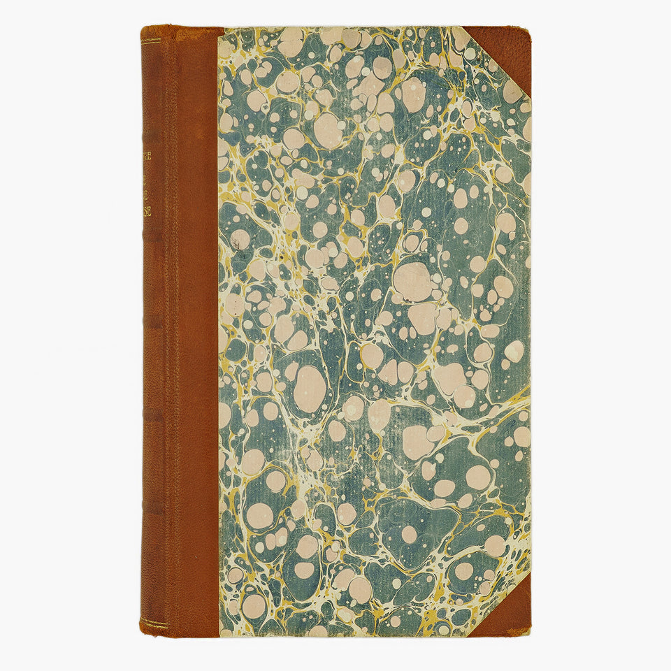 Duhamel (org.) — Anthologie de la poésie lyrique française (XVe–XIXe) (Insel-Verlag, 1923). Livro físico. Encadernação em meio couro com douração.