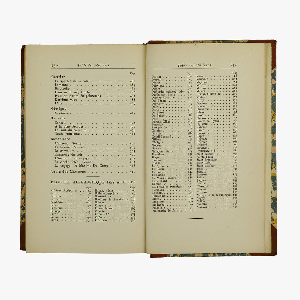 DUHAMEL, Georges (org.) (1884–1966). Anthologie de la Poésie Lyrique Française de la fin du XVe siècle à la fin du XIXe siècle (Insel-Verlag, Leipzig, 1923).