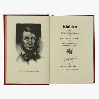 Henry David Thoreau — Walden; or, Life in the Woods (Easton Press, 1981).  Livro físico com encadernação de luxo com douração nos cortes.