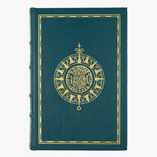 Robert Louis Stevenson — Treasure Island (The Easton Press, 1994). Livro físico ilustrado. Encadernação de luxo - capa de couro, cortes dourados e fita de leitura de cetim.