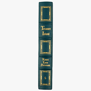 Robert Louis Stevenson — Treasure Island (The Easton Press, 1994). Livro físico ilustrado. Encadernação de luxo - capa de couro, cortes dourados e fita de leitura de cetim.