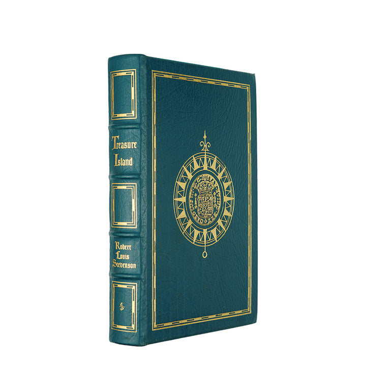 Robert Louis Stevenson — Treasure Island (The Easton Press, 1994). Livro físico ilustrado. Encadernação de luxo - capa de couro, cortes dourados e fita de leitura de cetim.